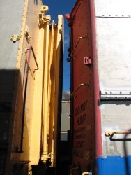 A gap between the Exhibit Cars