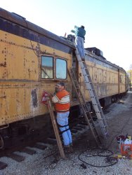 Chuck Trabert and Warren Newhauser working on the Dynamometer Nov. 10, 2013