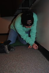 Shelly Vanderschaegen continues baseboard cleanup