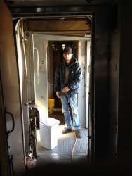 David in the vestibule between the Birmingham and the Pacific Peak