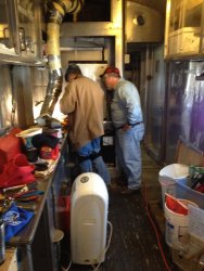 Ray Mormann and Michael Baksic working in the Birmingham kitchen