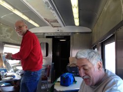 Jon Habegger and Mark Gellman at lunch in the Birmingham