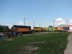 A lot of activity was happening at the diesel barn in preparation for Diesel Days - Photo by Pauline Trabert