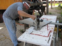 Countersinking the screw holes - Photo by Pauline Trabert