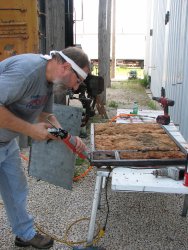 Sealant bead applied to entire edge of door frame - Photo by Pauline Trabert