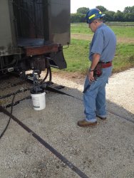 Ray Mormann shown testing air brakes - Photo by Michael McCraren