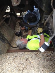 Michael Baksic and Mark Gellman conducting air brake tests - Photo by Michael McCraren