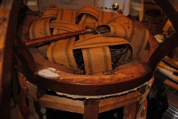 Santa Fe Lounge Car chair stripped down - Photo by Shelly Vanderschaegen