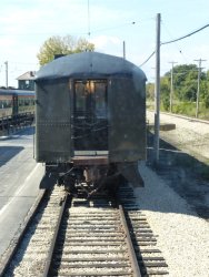 Back in the station, note the reflection of the RDC's headlight on CRIP 2571 - Photo by Kevin Brown using Brian LaKemper's camera