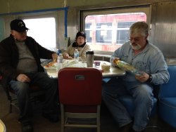 Jim Windmeier, Shelly Vanderschaegen, and Michael Baksic at lunch - Photo by Michael McCraren