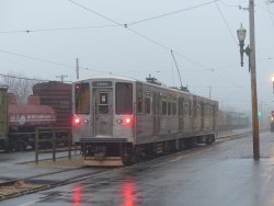 The 2200's leaving East Union Depot with another load of kids for Happy Holidays Railway - Photo by Brian LaKemper