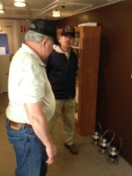 Brian Patterson dropped by and talked to Kevin K who was working on the lantern display - Photo by Michael McCraren