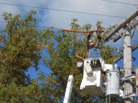 Highlight for Album: Rebuilding Transformer Bank on Museum Drive.