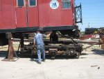 Jerry guiding the truck into place