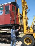 Jerry guiding the forklift