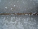 Rail cased in ice