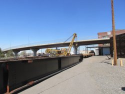 Lined up with the flatcar