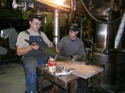 Brian and Cameron make the template for the wedges