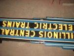 The restored IC electric sign in the B&G shop before mounting on barn 6.