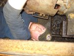 Warren putting main generator cover on Milw. 760 Warren putting main generator cover on Milw. 760