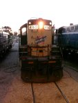 At the end of a very productive day, 4160 sits outside the carbarn looking much better than in the previous months