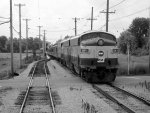 The "Executive Train" heads down the mainline lead by BN1, BN2, BN3