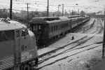 The silver train arriving at East Union