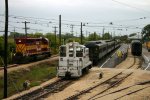 Light power heads west while the station switcher builds the next train on station track 2