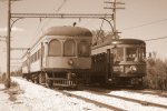 Illinois Terminal RR Co. 518 & 277 meet Indiana RR Co. 65 on a rare milage trip in Morton, Il