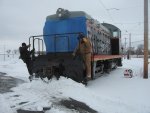 Plowing through the ped crossing on the west wye