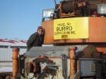 Tom as the brakeman on the Burro Crane