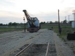 Steam Dept Crane lifting track panels out of 11-1 track