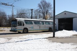 Edmonton BBC 181, no stranger to snow and cold, spends the day out in the sun while we work on the Seattle Twin 633.  02/19/2011