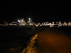 Looking along the parking lot fence from near the tower.