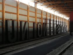 Another big restoration project, the "Union Station" sign in barn 10 (11/2005).