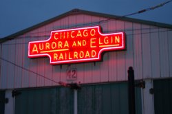 The CA&E Sign lit up!  Photo by Dave Diamond.