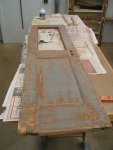 Original front door being restored