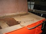 Rusty deck plates are removed