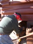 10.07.09 - BRUCE PLAXTON IS NEEDLE CHIPPING THE "A" DRAFT SILL.