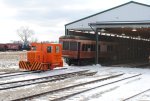 ...and the first storage car heads into the Barn!