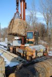 Unloading old signal foundations built by IRM signal dept in 1974