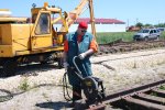 Marcus cutting rail on 13-4 track.