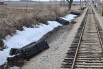 New tie bundles laid out on the mainline East of Seeman Road 3-13-11