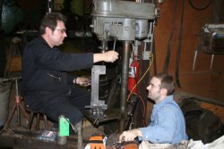 Stu and Matt preparing the arch casting