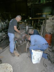 Pouring the firebrick base for the furnace (2)