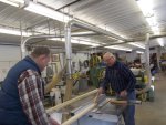 Paul and Roger prepping 11 foot sections of ash for future mfg of RI window sills