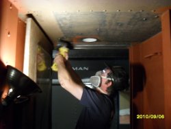 Mark LOVES to wirewheel.   Here he is cleaning  the cleaning in  prep for priming  9-6-10