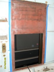 Interior window women's bathroom sanded but before primer
