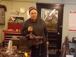 Here is Tom working on a pipe fitting 2-7-15  DSCN1248