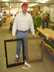 Woodshop productions!  Here showing 2 finished windows made for Glen Springs Feb 2012
